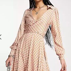 Free People It Takes Two Wrap Front Open Back Dress XS NWT